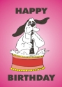 Artist: Barry Lee Dog playing Clarinet: Birthday Card greetings cards