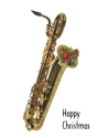 : Saxophone Christmas Card greetings cards