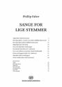 Phillip Faber, Sange For Lige Stemmer for SSAA and Piano score