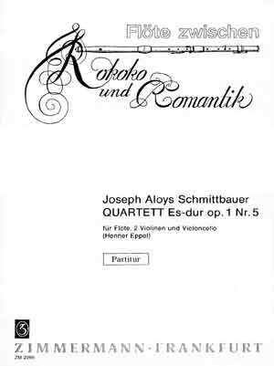 Quartett Es-Dur op.1,5 fr Flte, 2 Violinen und Violoncello Partitur