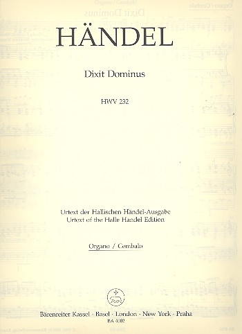 Dixit Dominus HWV232 Orgel/Cembalo - fr Soli, Chor und Orchester Orgel/Cembalo