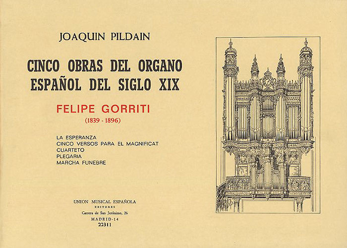 5 obras del organo Espanol del siglo XIX Pildain, Joaquin,  ed.