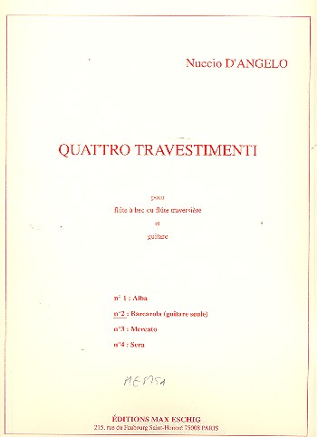 Travestimento no.2 barcarola pour guitare seule ou guitare et flute alto