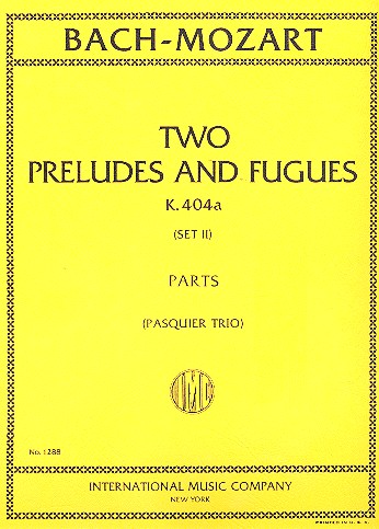 2 preludes and fugues KV404A for string quartet,  parts