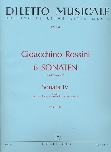 Sonate B-Dur Nr.4 fr 2 Violinen, Violoncello und Kontrabass, Partitur