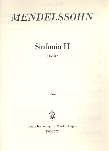 Sinfonia D-Dur Nr.2 fr Streichorchester Viola