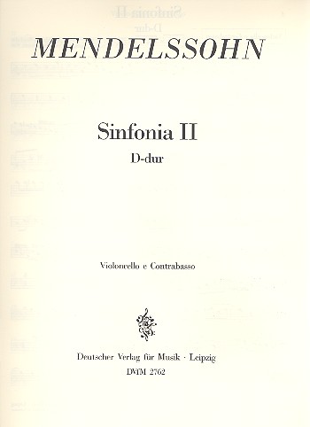 Sinfonia D-Dur Nr.2 fr Streichorchester Violoncello/Kontrabass