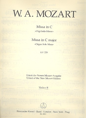 Messe C-Dur KV259 fr Soli, Chor und Orchester Violine 2