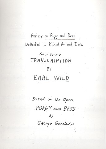 Fantasy on Porgy and Bess for solo piano (1975)