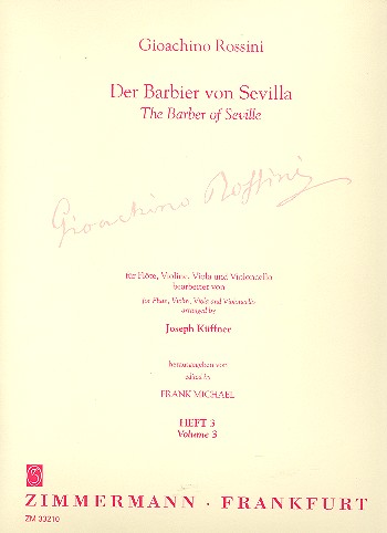 Der Barbier von Sevilla Band 3 fr Flte, Violine, Viola und Violoncello Partitur und Stimmen