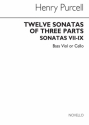 12 sonatas of 3 parts no.7-9  for bassviolin (cello) The works of Henry Pucell vol.5 Special order edition