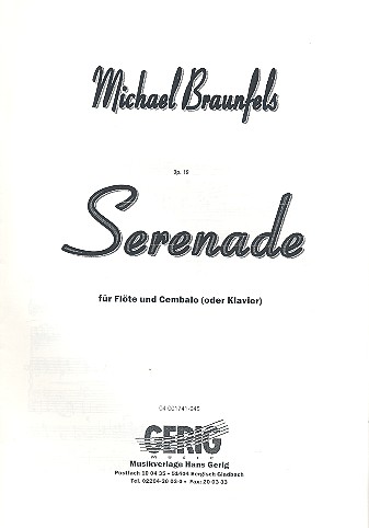 Serenade op.19 fr Flte und Cembalo (Klavier)