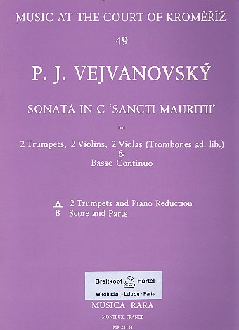 Sonate C-Dur fr 2 Trompeten, 2 Violinen, 2 Violen (Posaunen) und Bc fr 2 Trompeten und Klavier