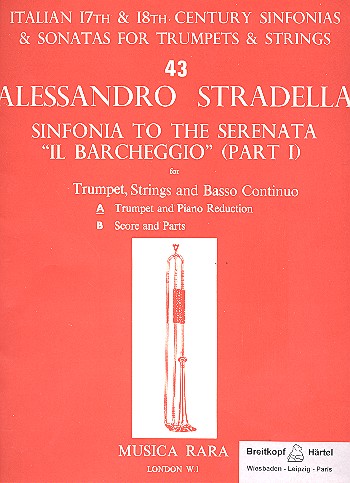 Sinfonia to the serenata Il barcheggio vol.1 for trumpet, strings and bc trumpet and piano