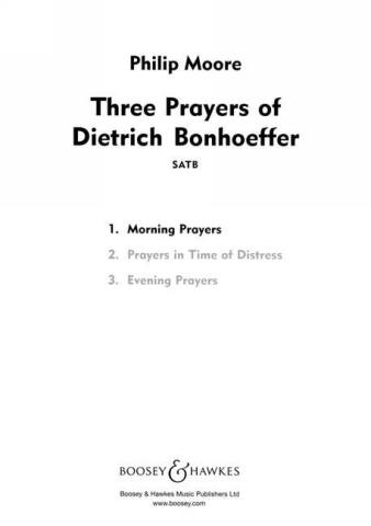 Three Prayers of Dietrich Bonhoeffer fr gemischter Chor (SATB) a cappella Chorpartitur