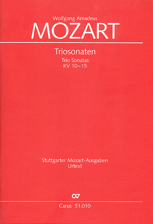 Triosonaten KV10-15 fr Violine (Flte), Violoncello und Cembalo (Klavier),  Partitur