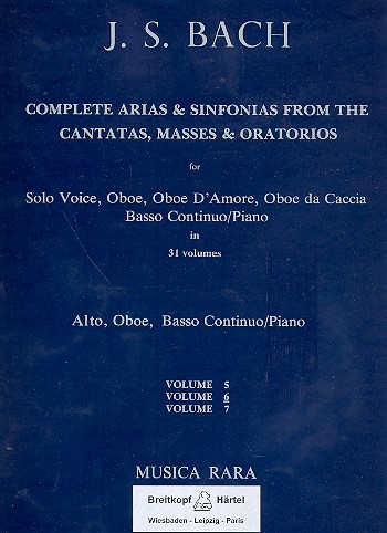 Complete Arias and Sinfonias vol.6 for alto, oboe and Bc