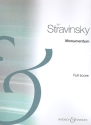 Stravinsky, Igor: Monumentum fr Orchester Partitur