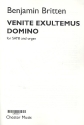 Venite exultemus Domino for mixed chorus and organ score