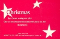 Christmas Carols: for 1-2 descant recorders, (piano ad lib) score