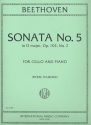 Sonata D major no.5 op.102,2 for cello and piano