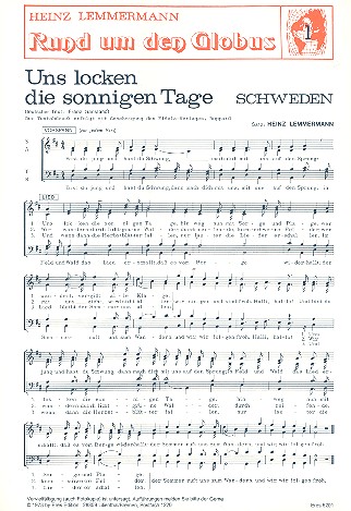 Uns locken die sonnigen Tage fr gem Chor a cappella Partitur