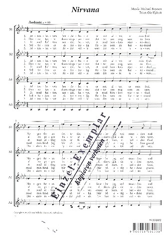 Nirvana for female chorus a cappella score,  archive copy