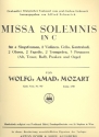 Missa solemnis C-Dur KV337 fr gem Chor, Orchester und Orgel Klavierauszug/Direktionsstimme