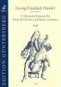 12 Kasseler Sonaten Band 1 (Nr.1-4) fr Viola da gamba und Bc Partitur und Stimmen (Bc ausgesetzt)