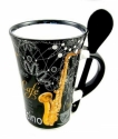 Cappuccino MUG with Spoon Saxophon