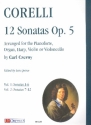 12 sonatas op.5 vol.1 (nos.1-6) for piano (organ, harp, violin and violoncello) score