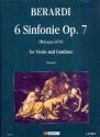 6 Sinfonie op.7 for violin and Bc score and parts (Bc not realised)