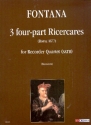 3 Ricercares for 4 recorders (SATB) score and parts