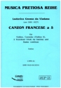 Canzon Francese a 5 fr Violino, Cornetto (Violino 2), 2 Tromboni (viole da Gamba) und Bc Partitur und Stimmen (Bc nicht ausgesetzt)