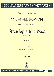 STREICHQUARTETT A-DUR NR.3 STUDIENPARTITUR