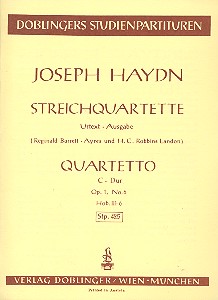 Streichquartett C-Dur op.1,6 Hob.III:6   Studienpartitur Barret-Ayres, Reginald, ed.