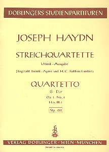 Streichquartett G-Dur op.1,4 Hob.III:4,  Studienpartitur Barret-Ayres, Reginald, Ed.