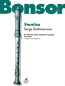 Vocalise op.34 no.14 for 3 recorders (SAT) and piano score and parts