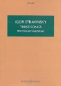 3 Songs from William Shakespeare for mezzo-soprano, flute, clarinet and viola study score