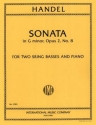 Sonata g minor op.2,8 for 2 double basses and piano score and 2 parts