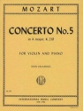 Concerto A major KV219 no.5 for violin and piano