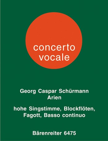 arien fuer hohe singstimme, alt- blockfloete, fagott und basso con- tinuo      partitur+4stimmen