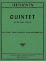 Quintet e flat major op.16 for piano, oboe, clarinet, horn and bassoon score and parts