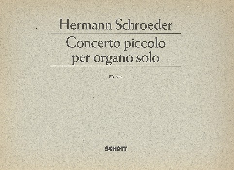 Concerto piccolo per organo solo fr Orgel