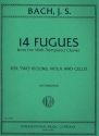 14 Fugues from the well-tempered Clavier vol.2 for string quartet parts