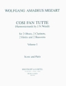 Cosi fan tutte Band 1 fr 2 Oboen, 2 Klarinetten, 2 Fagotte und 2 Hrner Partitur und 8 Stimmen