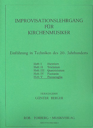 Improvisationslehrgang fr Kirchenmusiker Band 5 Passacaglia