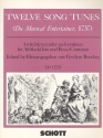 Twelve song tunes for treble recorder and basso continuo score and 2 parts