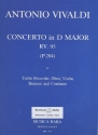 Concerto D major RV95 (P204) F.XII:29 for oboe, bassoon, violin and bc score and 5 parts