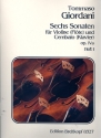 6 Sonaten op.4a Band 1 (Nr.1-3) fr Flte (Violine) und Cembalo (Klavier)